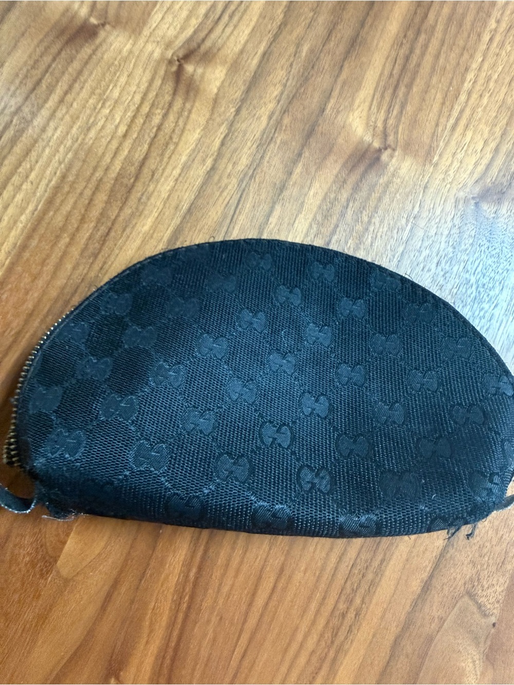 Gucci Project Scrap Print GG Cosmetics Half Moon Cosmetic Bag